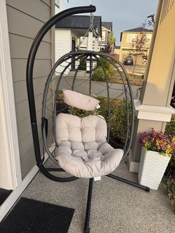 Outdoor Hanging Egg Chair with Stand