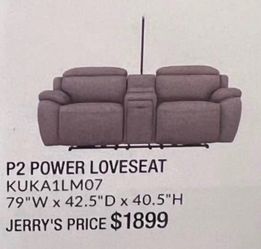 BRAND NEW KUKA P2 Dual-Power Reclining Loveseat – Luxury Home Theater Seating