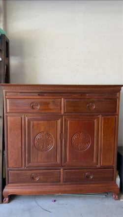 Handcrafted Wood Cabinet with Drawers - $450 OBO