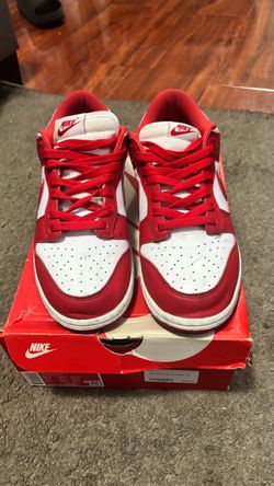red and white dunks size 9.5