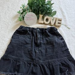 Black Denim Skirt
