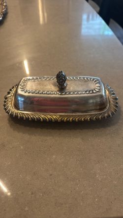 Silver plated butter dish