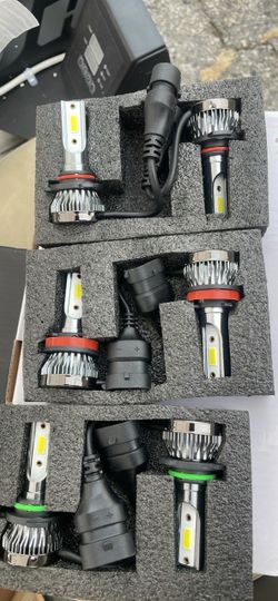 H11 H8 H9 LED Car Headlights, 600% Brighter 6500K Cool White, Replacement for Halogen Bulbs, Canbus Ready, Plug & Play, Pack of 6 (H11)