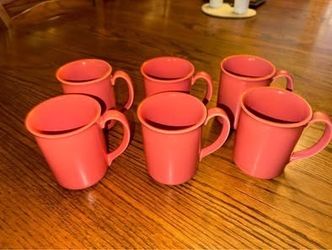 Set of 6 Coral Corelle Mugs