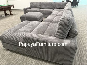164” New Grey Fabric Sectional Sofa, Modular Sectional Couch, Cloud Foam Gray Couch, Sectional And Ottoman, Large Couch, Sofa With Chaise Modern Big