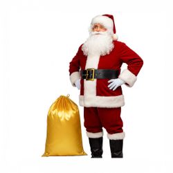 Brand New Men's Deluxe Santa Suit 11pc. Christmas Adult Santa Claus Costume