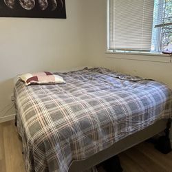 NEED GONE ASAP $75 OBO Queen Bed (Mattress, Box Frame, Adjustable Metal Frame)