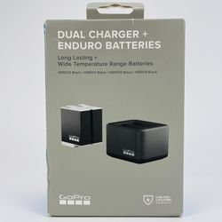 GoPro Dual Battery Charger + 2 Enduro Batteries HERO 12-9 Blk Long Lasting *NEW*