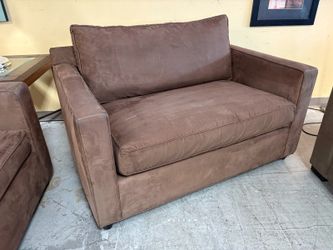 CRATE & BARREL Barrett Chocolate Fabric Loveseat
