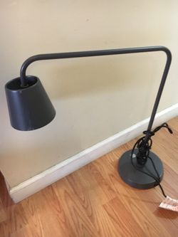 Grey metal table lamp