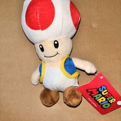 2018 Nintendo Super Mario Toad  Plush 8”