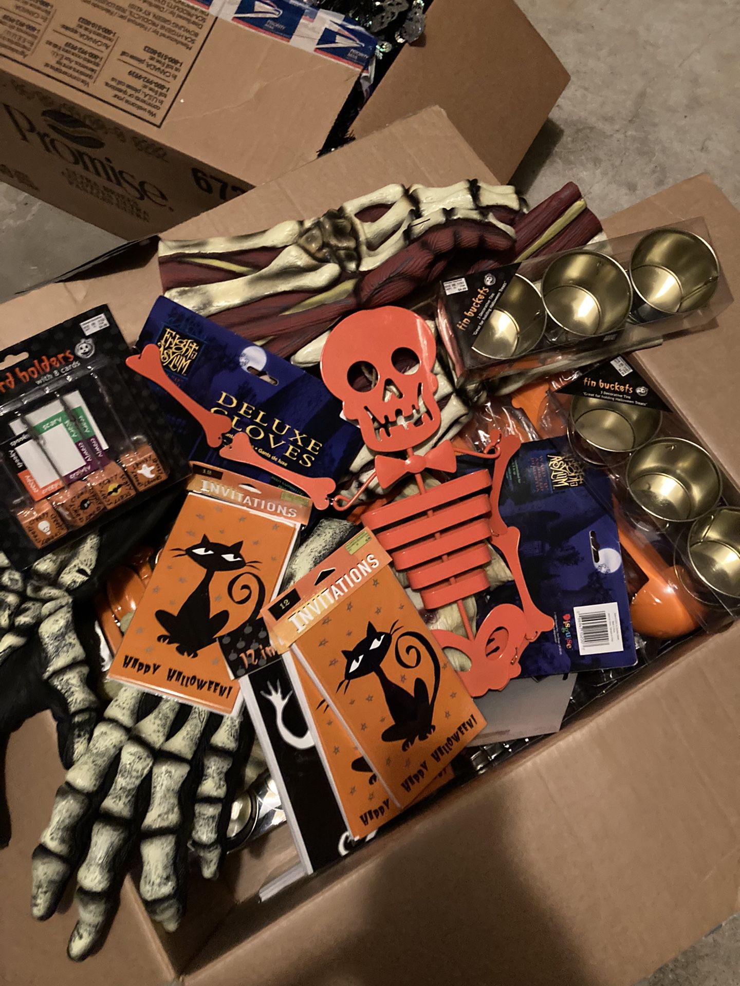 3 Boxes Of Halloween Decorations (lot)
