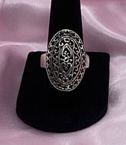 Sterling Silver Filigree Size 7 1/2 Ring