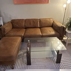 West Elm 90” Zander Sofa with Ottoman