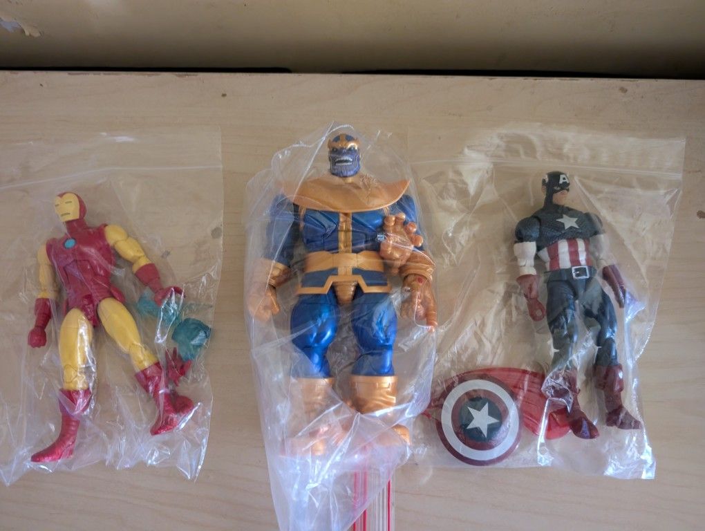 Marvel Legends Lot/Bundle Thanos Captain America and  AI Iron Man