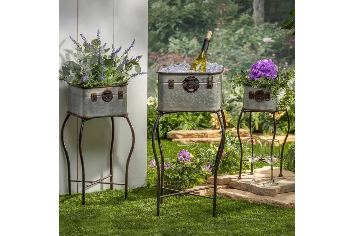 Plant Holders With Stands,(set Of 3)