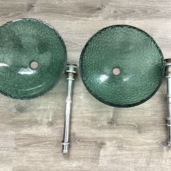 2 Basin Sinks with drains W16.5/H5 3/4, Can  be sold separately $50 each 