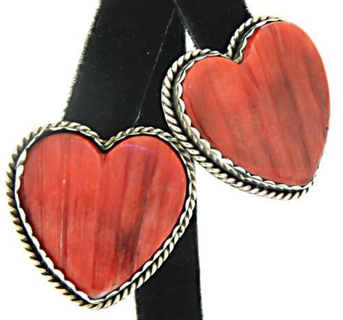 J. Slifka red coral heart earrings