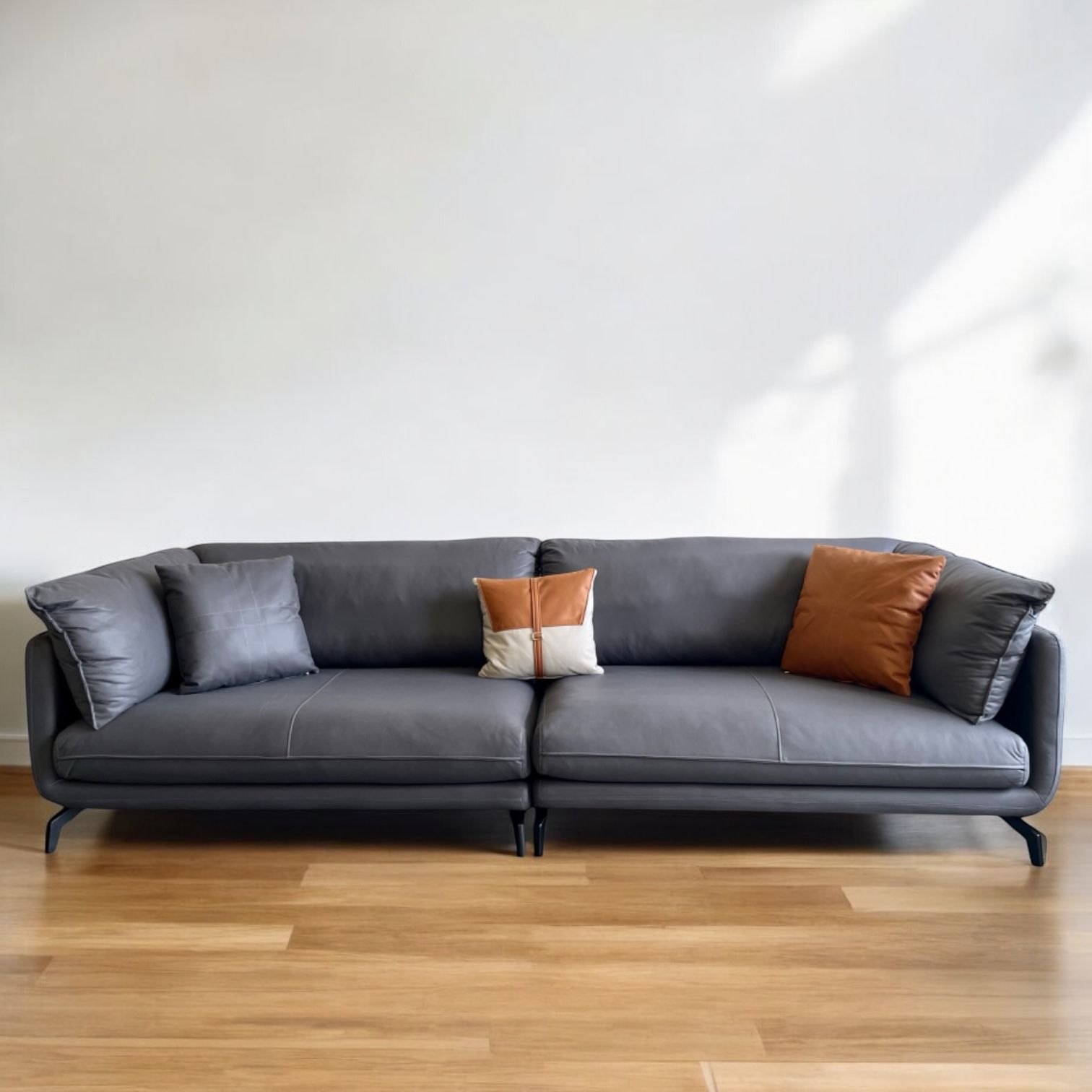 💥WAREHOUSE SALE 🏷 BRAND NEW 110” Mid-Century Fabric Living Room Sofa, Gray