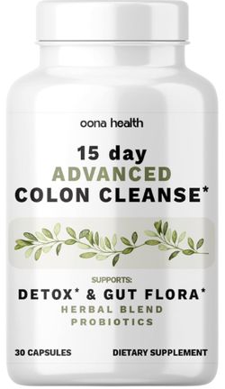 15 Day Advanced Colon Cleanse, Probiotics & Natural Herbs, Supports Detox & Gut Flora for Women & Men, with Cascara Sagrada, Psyllium Husk & Senna Lea