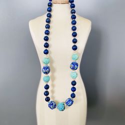 Handmade Turquoise and Lapis Lazuli Necklace Set