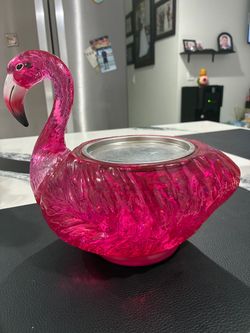 Pink Flamingo Candle Holder