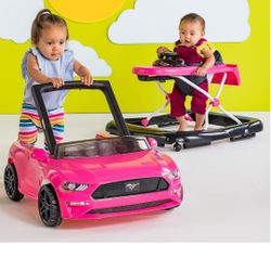 Bright Starts Ford Mustang 4-in-1 Pink Baby Activity Center & Push Walker 