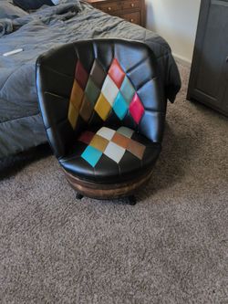 Vintage oak barrel chair