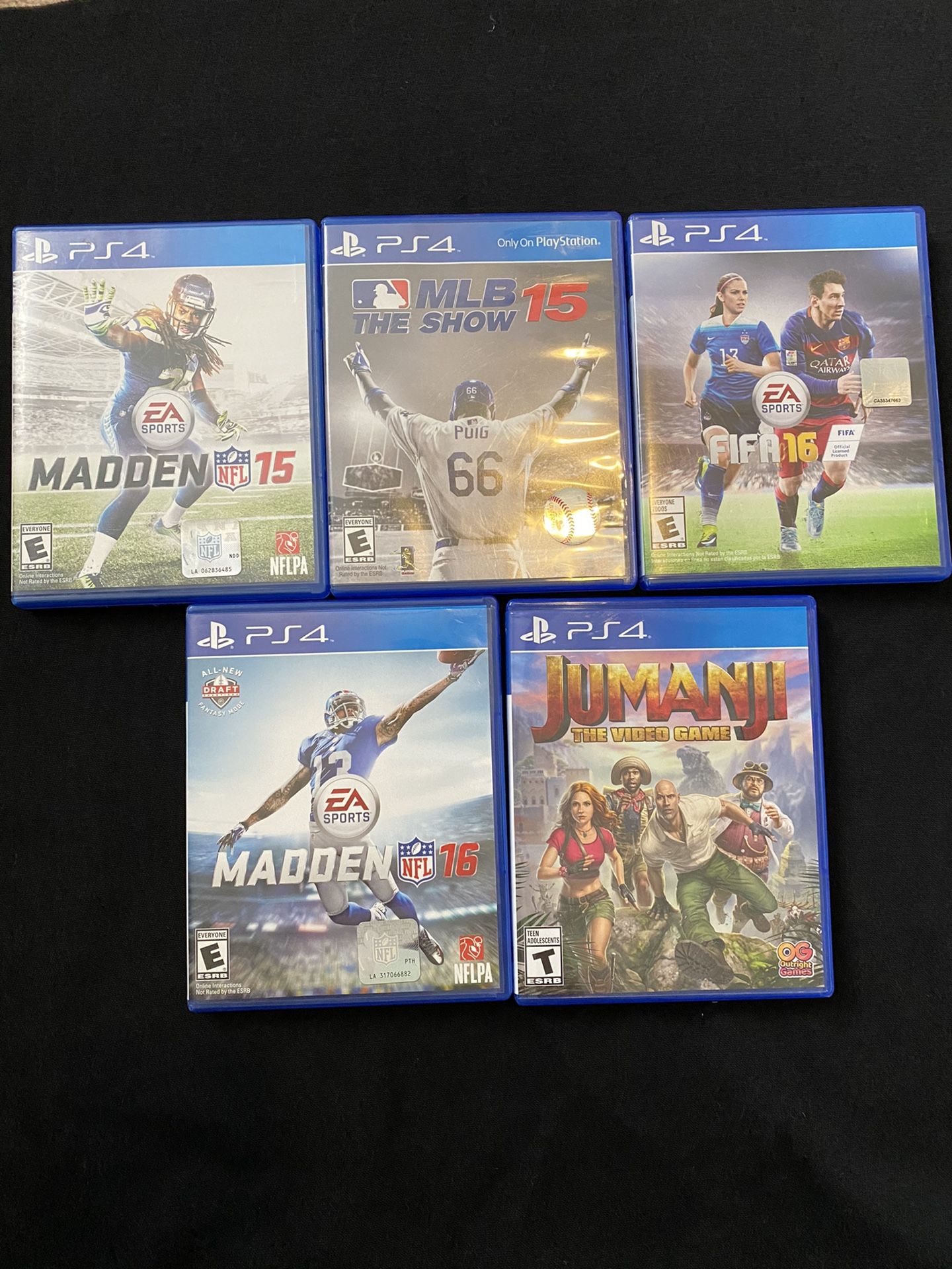 PS4 Games $15 ea. FIFA/MADDEN/JUMAMJI