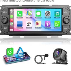 64G Car Radio for Chrysler Dodge Jeep Wrangler Grand Cherokee, 6.2 Inch Car Stereo Built-in Apple Carplay Android Auto,GPS Navigation, Back-up Camera,