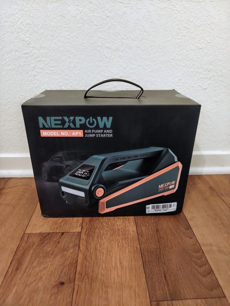 ( New) Jump Starter with Tire Inflator Air pump, Portable Charger and Flashlight