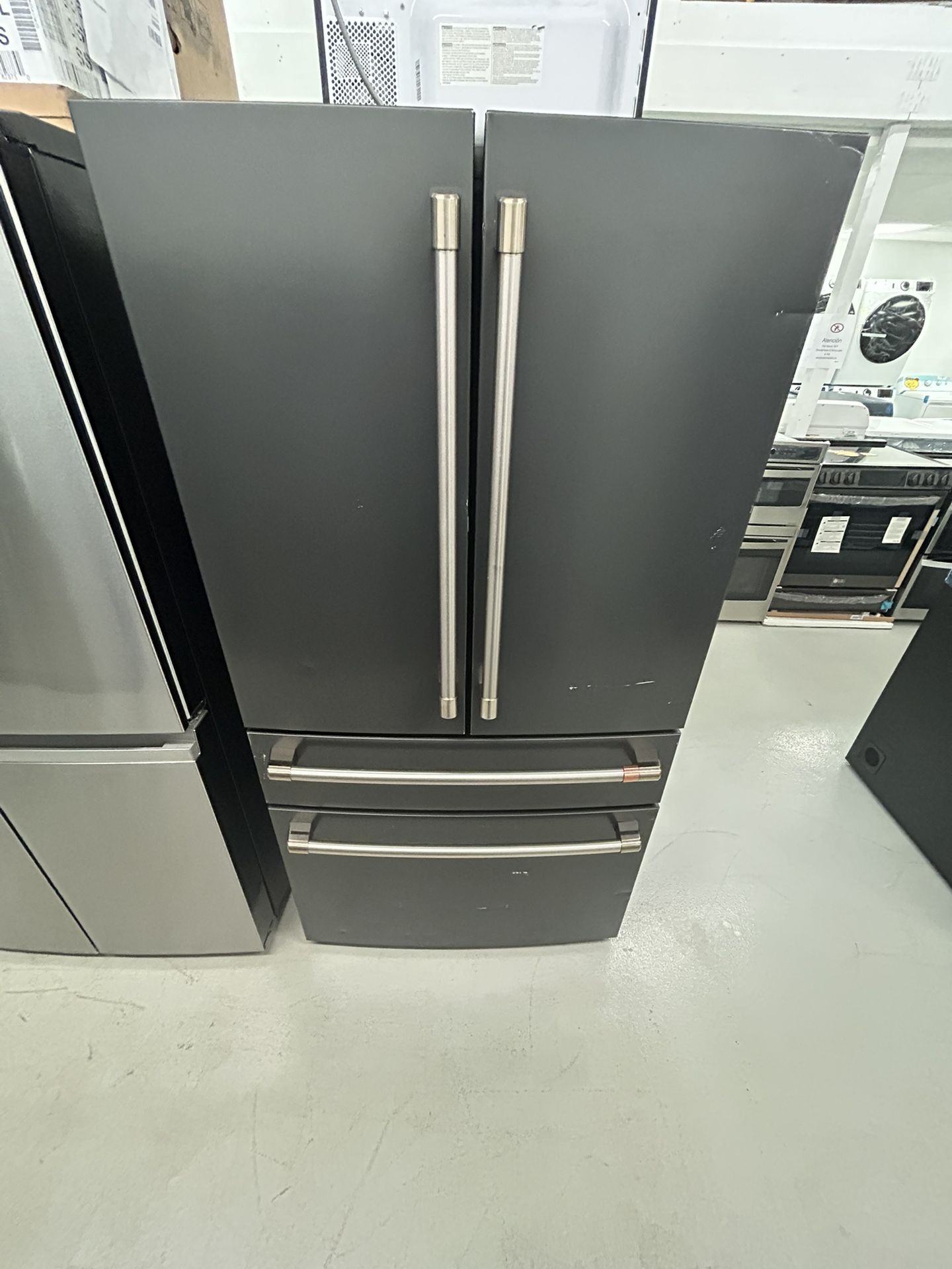 Matte BLK GE Café Scratch And Dent refrigerator MSRP $4599
