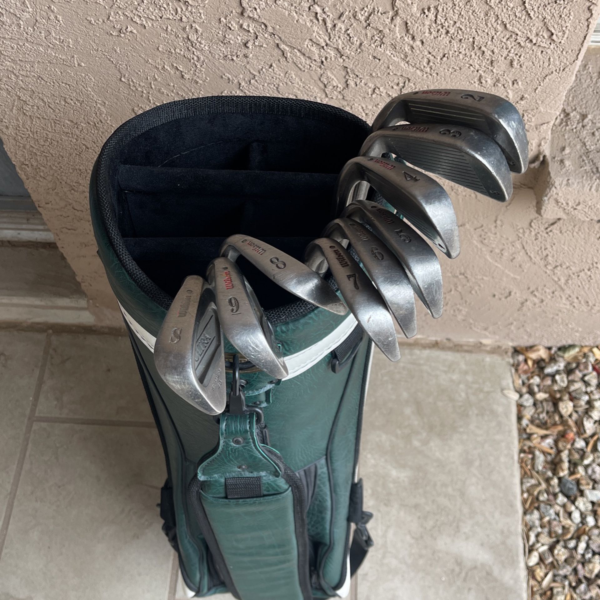 Wilson Ultra Golf Clubs With Burton Golf Bag Irons 2-9 And Sand Wedge  Cavity Backs System 45 Steel Shafts for Sale in Scottsdale, AZ - OfferUp