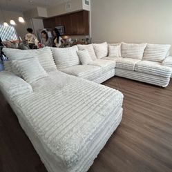 Brand New Super Plush Comfy Corduroy Sectional Set 