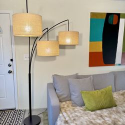 Mid Century Modern Arch Floor Lamp with 3 Shades