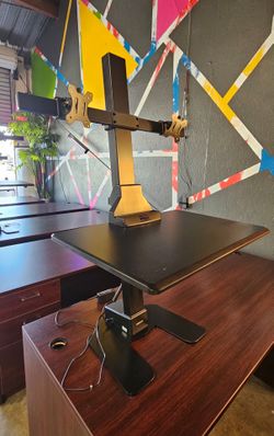 Mount-It Electric Adjustable Standing Desk Converter with Dual Monitor Mount 28" W