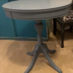 Chalk Blue Table 29" tall and 2'x2' on top 