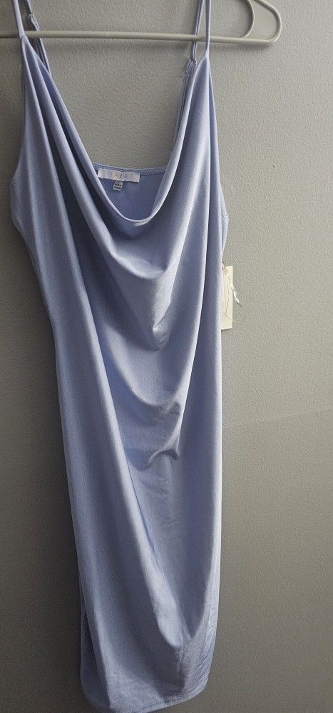 Blue Satin Dress