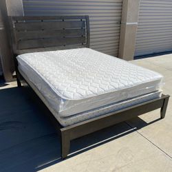 Queen Bed Frame With Mattress 