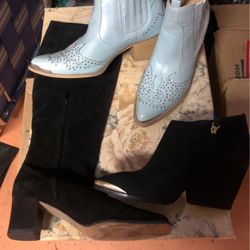 2booties&hi Knee Suede Boots.Size9