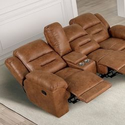 New 2 Recliners Sectional Couch with Chaise Storage! Includes Free Delivery 🚚 