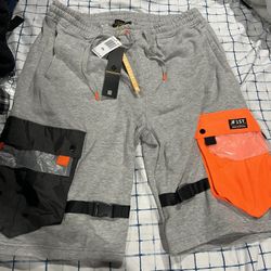 SCREENSHOT Mens Urban NYC Hip Hop Utility Fit Premium Fleece Shorts 