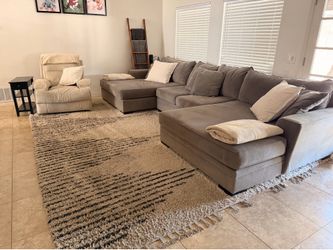 Double Chase Lounge Couch with Ottoman