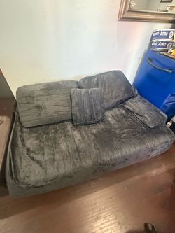 Gray Fabric Loveseat Sofa with Cushions