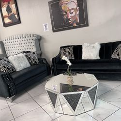 Customizable Sofa Set 🎨 Black Velvet 🖤