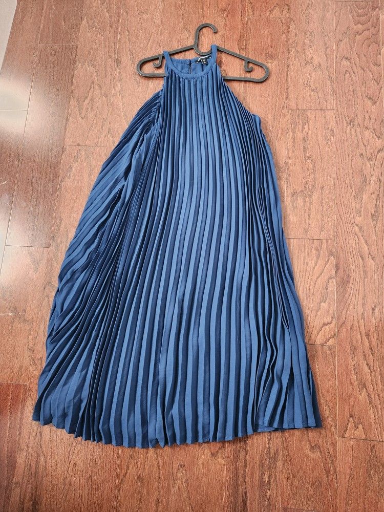 Blue Flowy Midi Dress EXPRESS SIZE XS