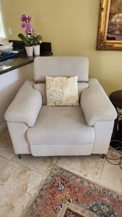 Beige reclining chair
