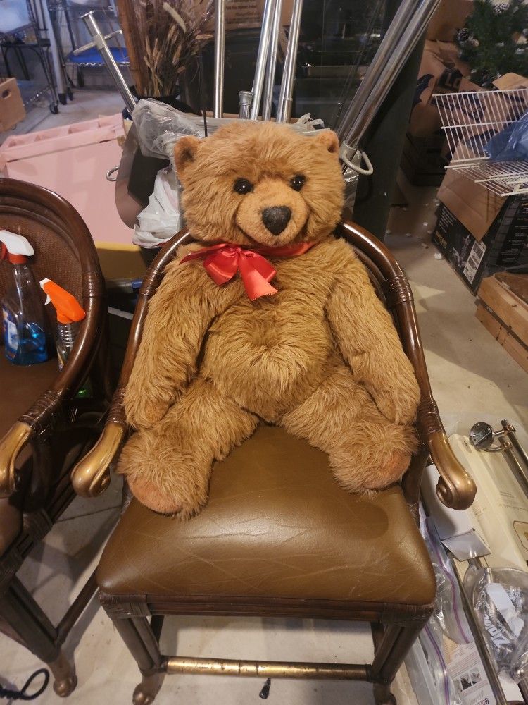 1950's Teddy Bear With Ribbon