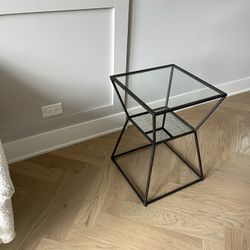 Metal And Glass Side Table 