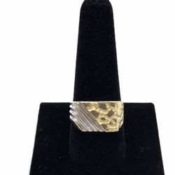 Nugget 14k Two Tone Gold Ring New 